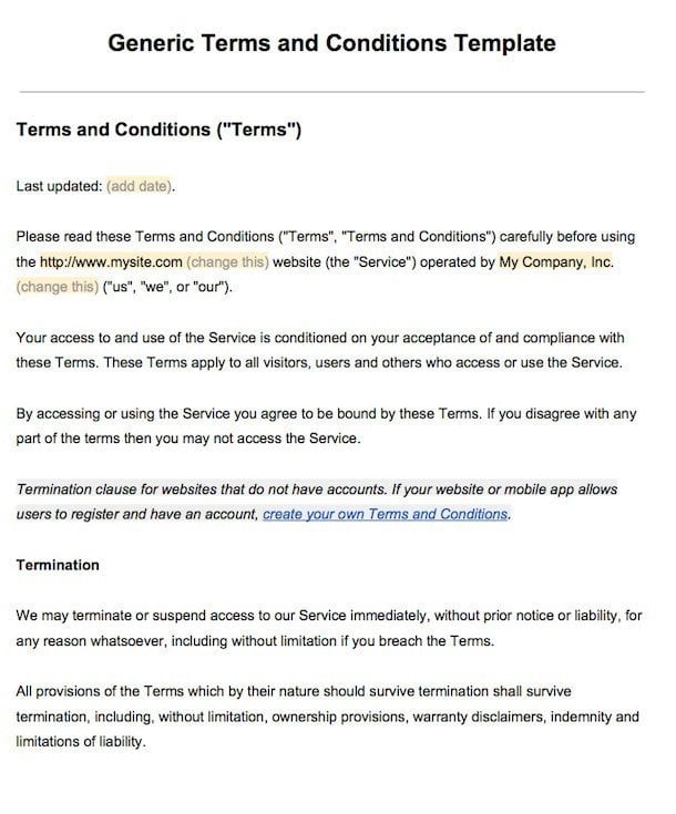 Terms And Conditions