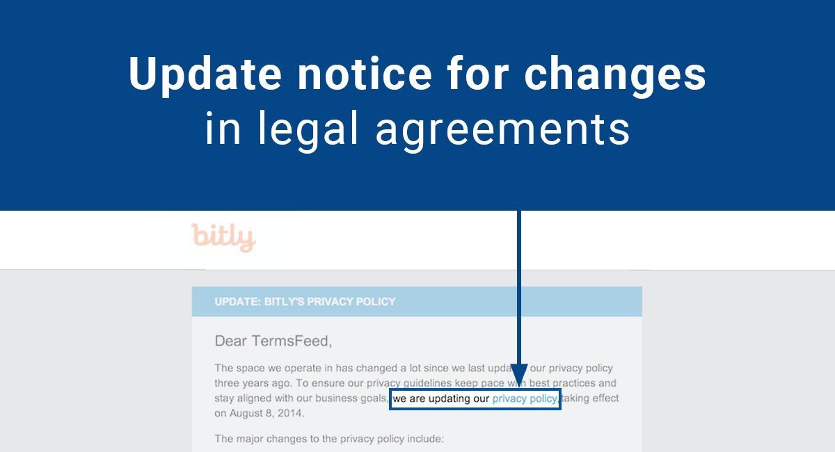 How To Announce Legal Agreements Updates To Users TermsFeed