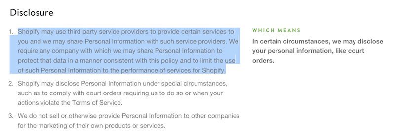 Shopify Third-Party Privacy Policy
