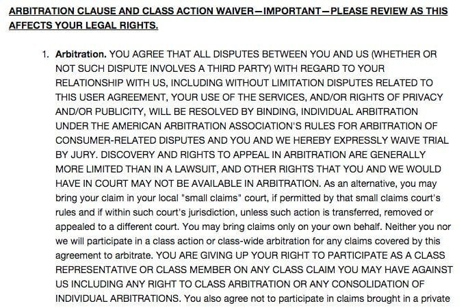 Arbitration clause