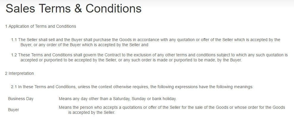 teleadapt sales terms conditions screenshot