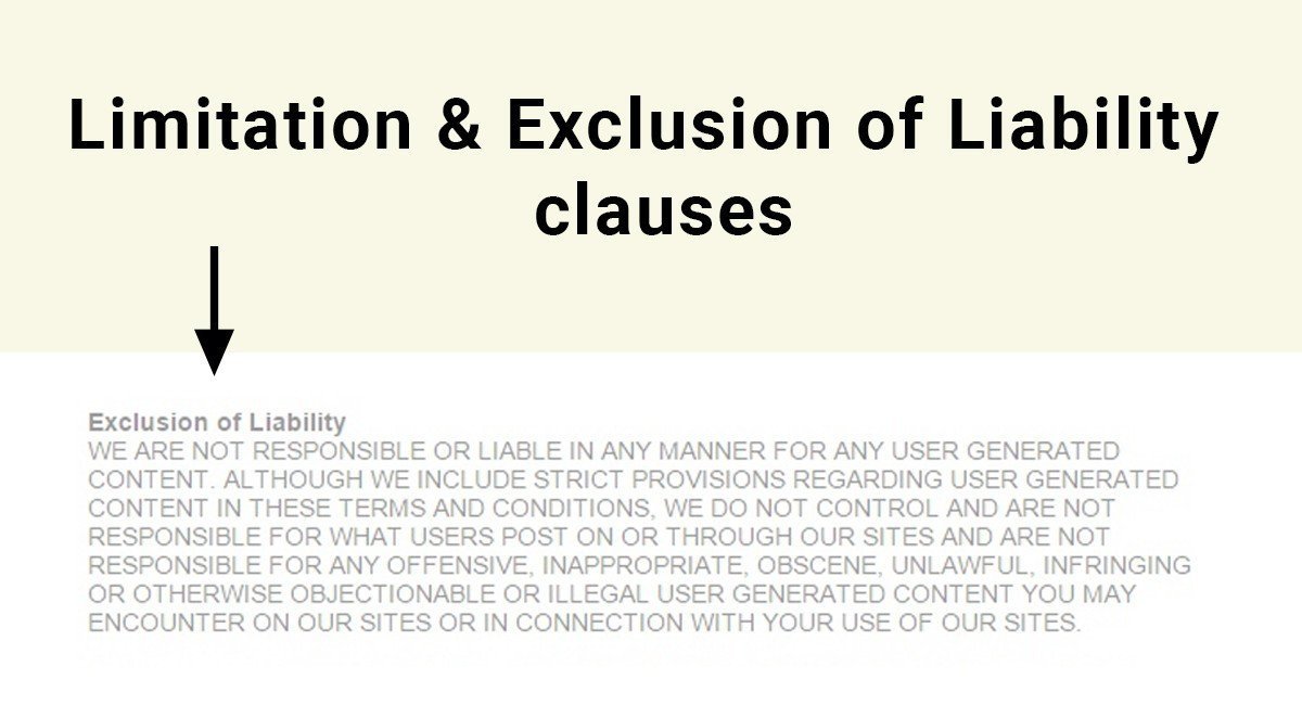Draft Limitation Or Exclusion Of Liability Clauses Termsfeed
