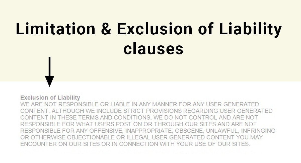 Draft Limitation or Exclusion of Liability clauses TermsFeed