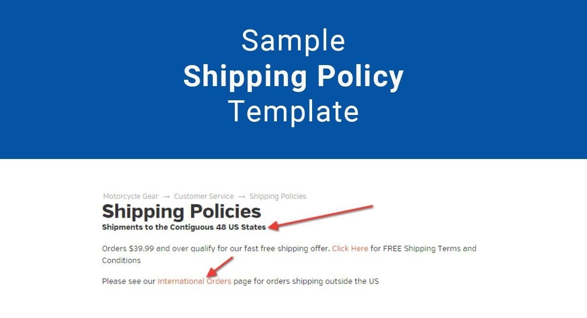 sample shipping policy template