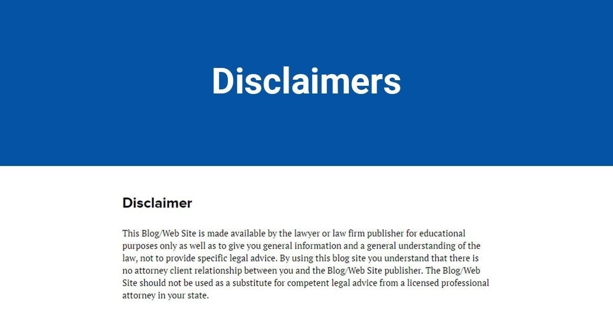 disclaimer on business plan