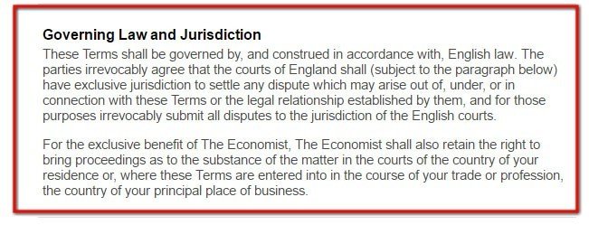 Governing Law Clause in Terms & Conditions  TermsFeed