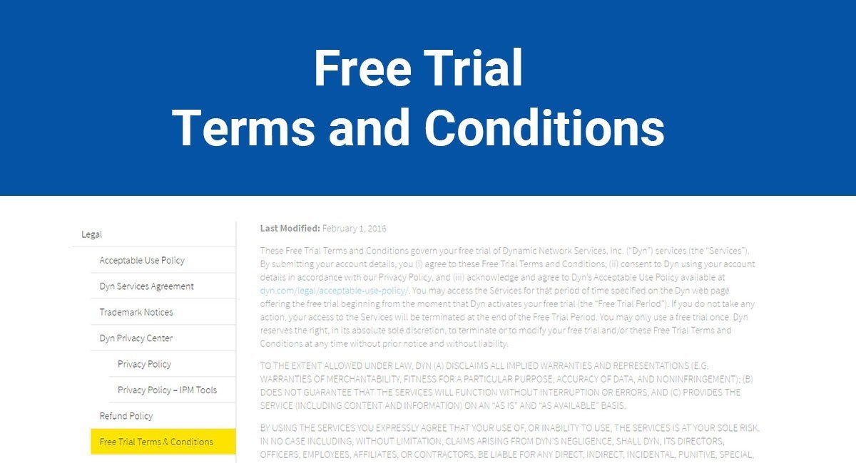 Free Trial Terms and Conditions - TermsFeed