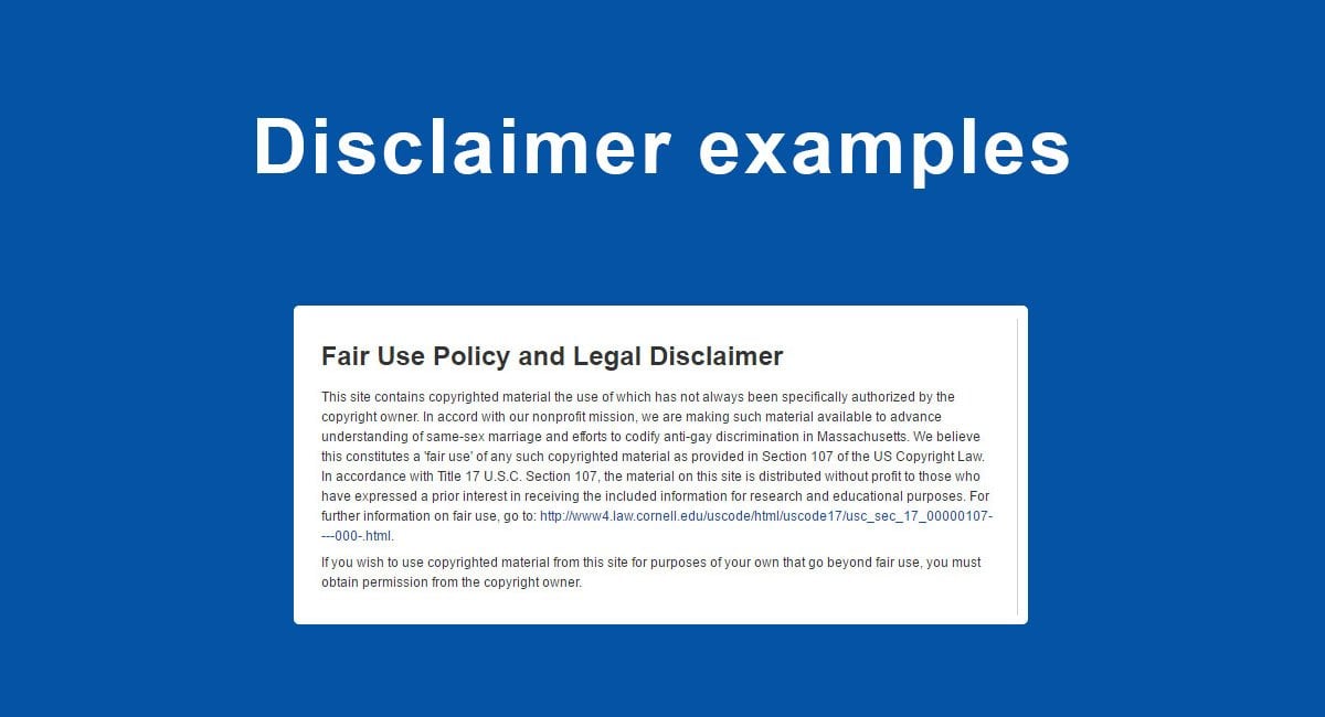 Disclaimer Examples Termsfeed