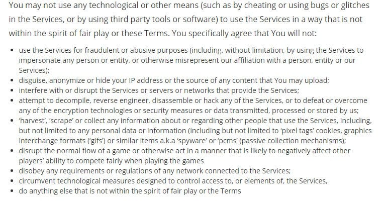 developer agreement fee TermsFeed for Conditions Terms &  Games