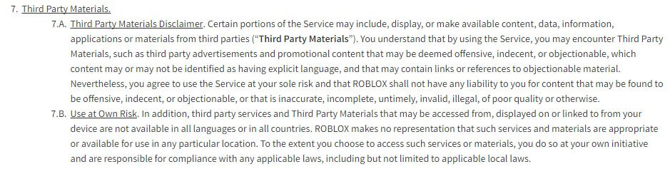 Terms Conditions For Games Termsfeed - roblox billing questions