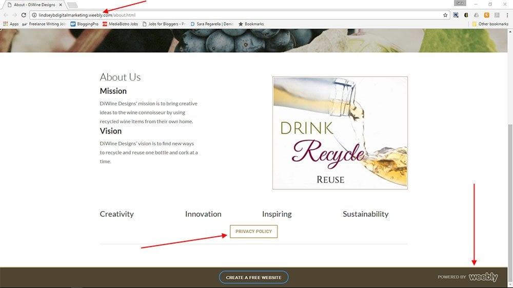 privacy policy for weebly termsfeed weebly website examples
