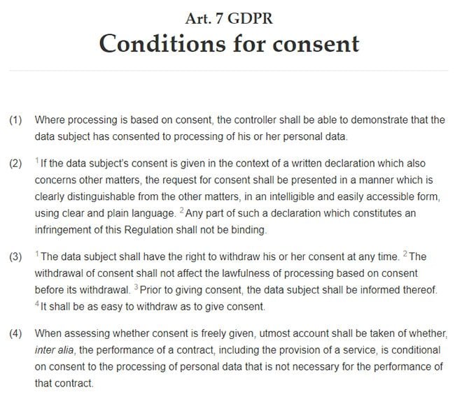 Consent Under The GDPR - TermsFeed