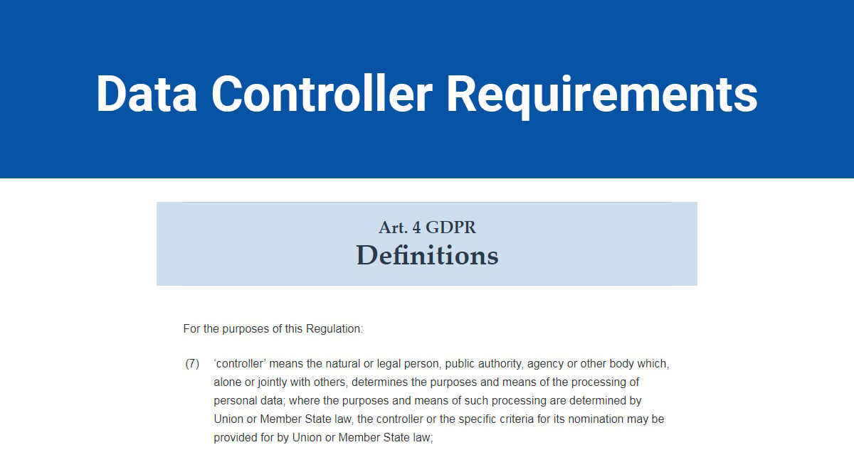 Gdpr Data Controller Definition