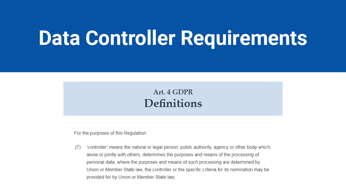 GDPR Data Controller Requirements TermsFeed