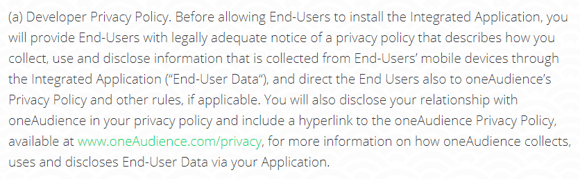 developer agreement policy and for to  How TermsFeed  Policy Your OneAudience Privacy Write