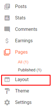blogger side panel  with layout option