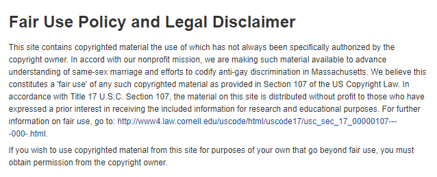 Fair Use Disclaimers Termsfeed