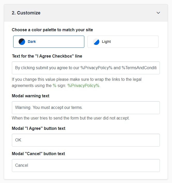 Examples Of I Agree To Checkboxes TermsFeed