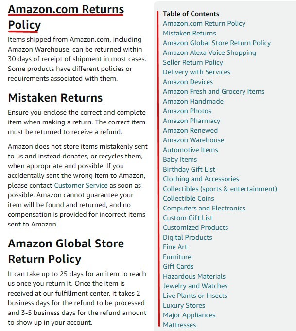 Store Return Policy – Extension