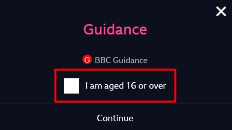 BBC iPlayer Guidance: Age verification