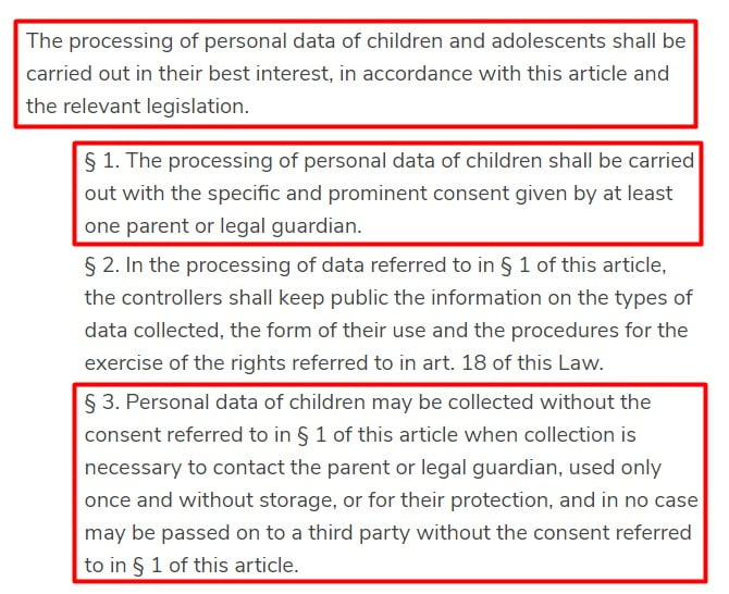 Brazil's LGPD Article 14: Personal Data of Children and Adolescents