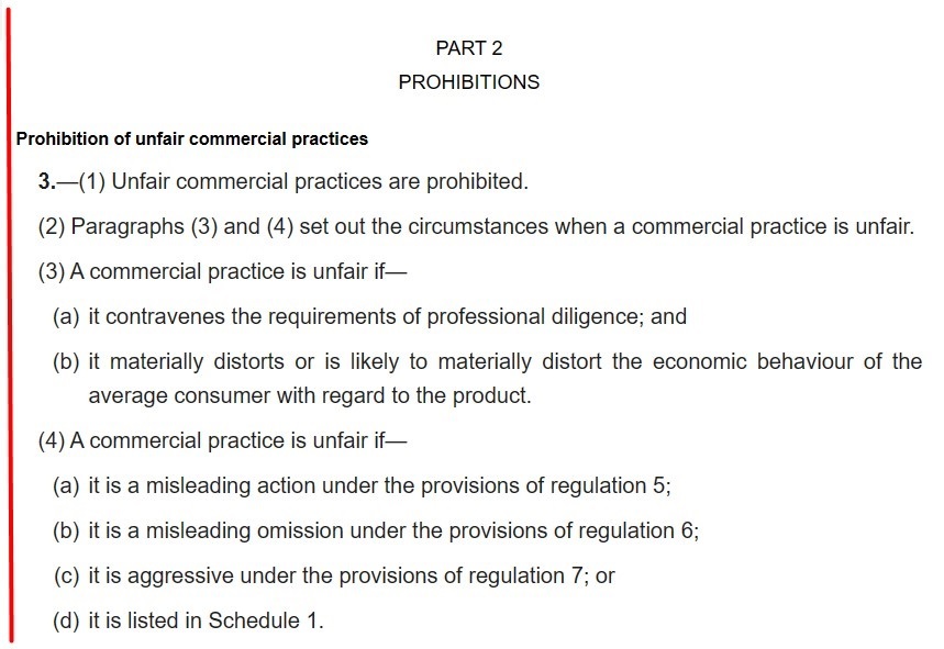 UK Office of Fair Trading Consumer Protection from Unfair Trading - Part 2