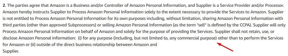 Amazon Web Services DPA excerpt