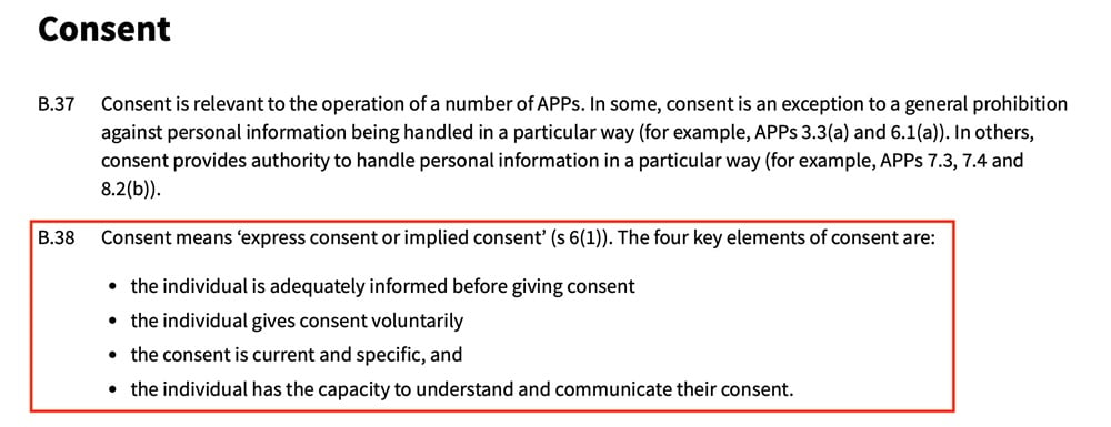 APA Consent section
