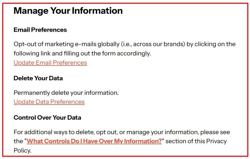 Dotdash Meredith Privacy Policy: Manage information clause