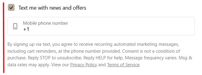 Generic text with news and offers sign up form