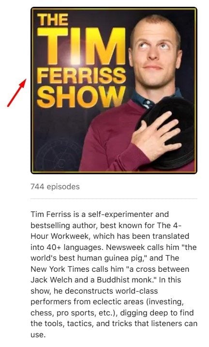 Tim Ferriss Podcast About section