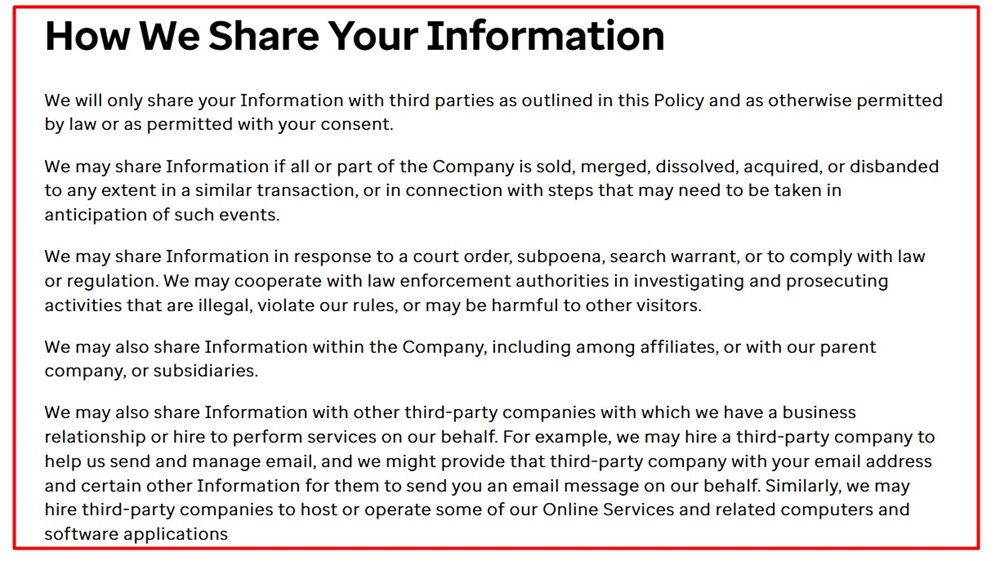 UnitedHealth Group Privacy Policy: How we share your information clause