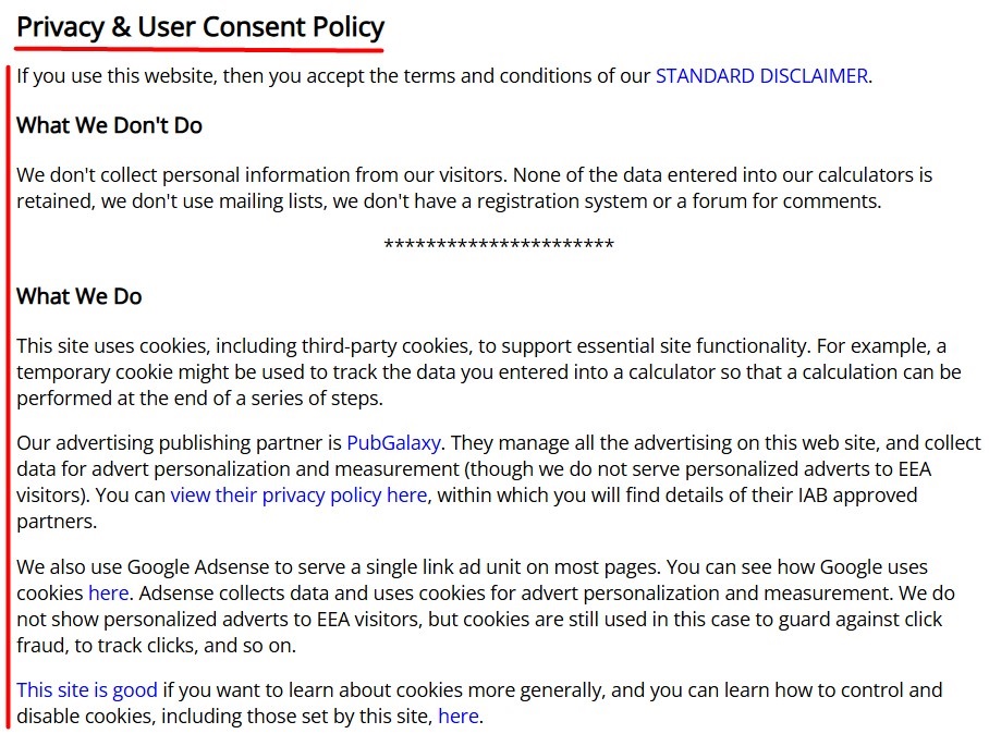 Social Science Statistics Privacy Policy excerpt