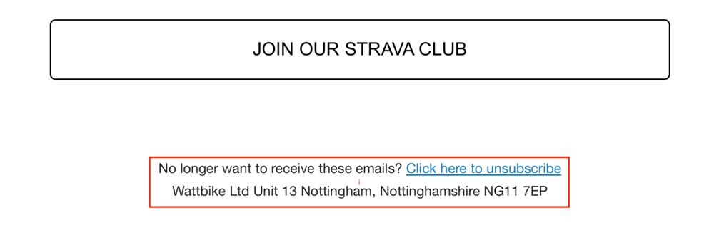 Wattbike email footer