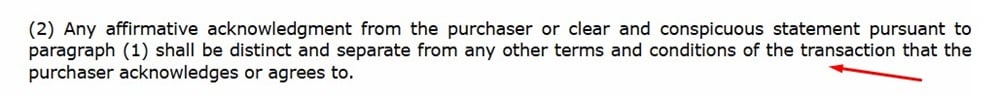 California AB 2426 Section 17500 6 b 2