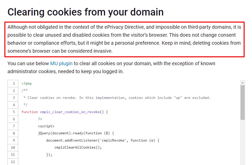 CMP: Clearing cookies from your domain