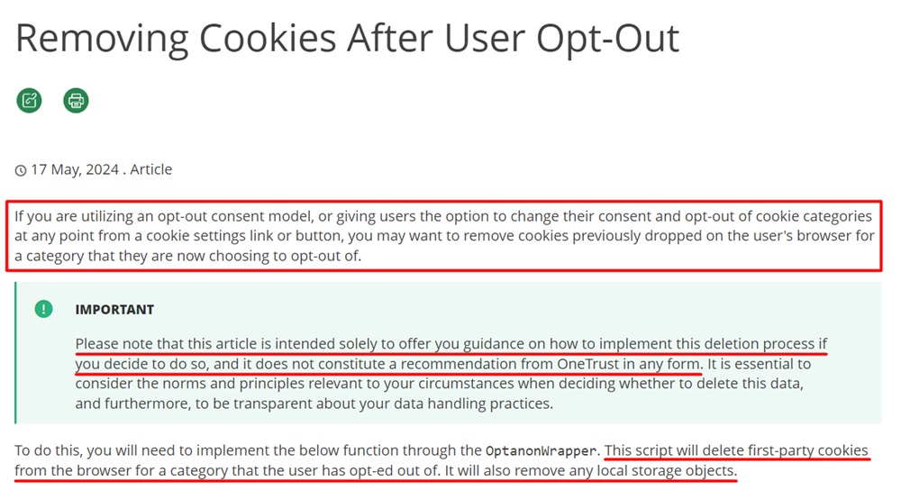 CMP: Removing Cookies After User Opt-Out