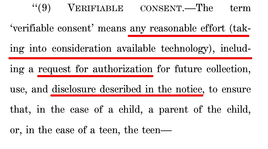 COPPA 2 Verifiable Consent definition intro