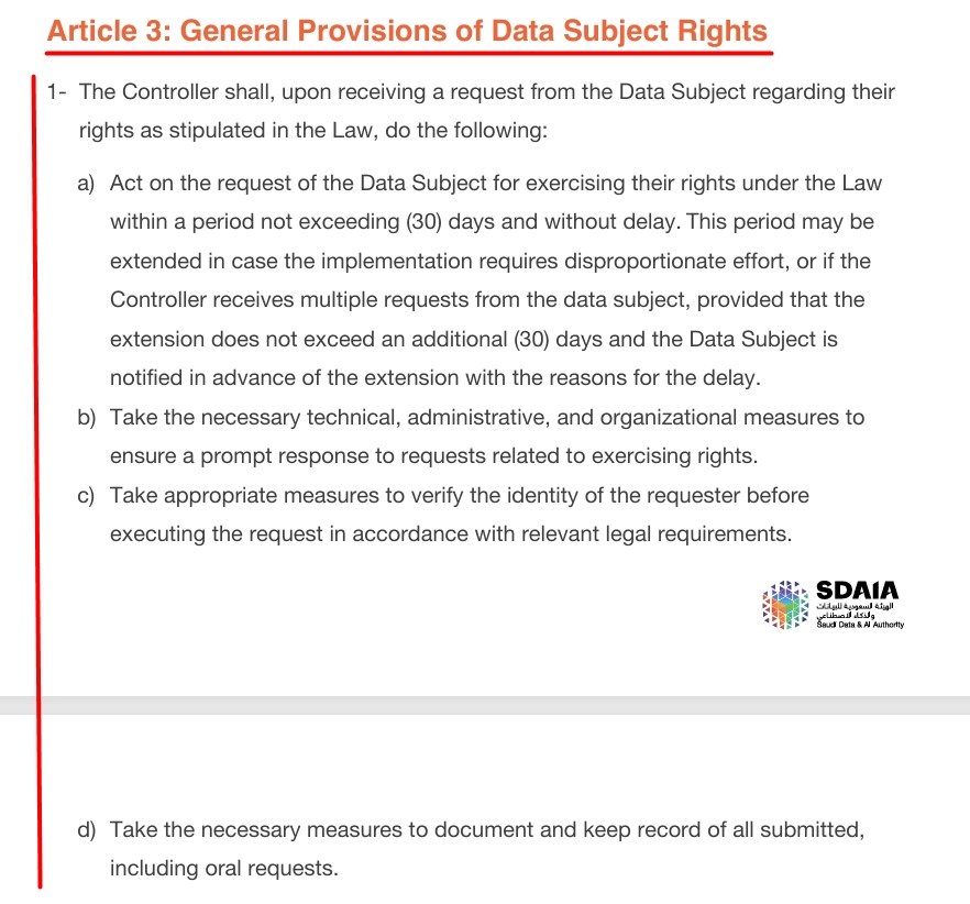 Saudi Arabia PDPL Implementing Regulation Article 3