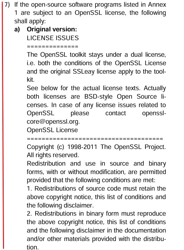 Foersters Open Source Licensing Agreement excerpt