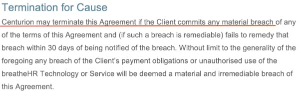 HubSpot EULA: Termination clause