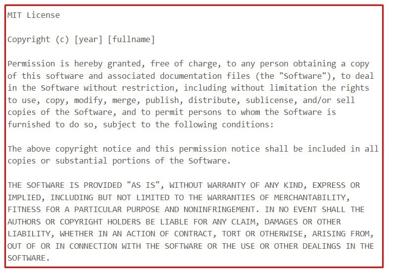 MIT License Agreement excerpt